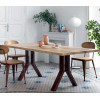 Mesa de forja con tapa de madera Trento