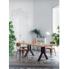 Mesa de forja con tapa de madera Trento