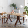 Mesa de forja con tapa de madera Trento