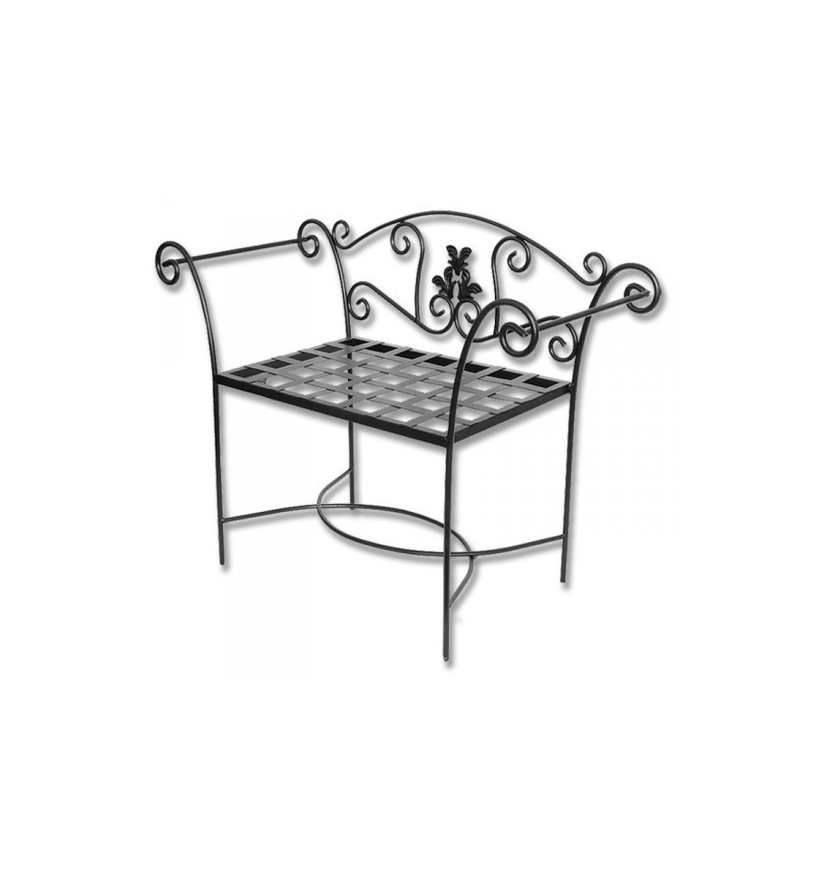 Rustikale schmiedeeiserne Schlafzimmerbank hojas