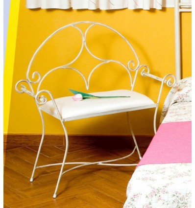 Rustikale schmiedeeiserne Schlafzimmerbank Roma