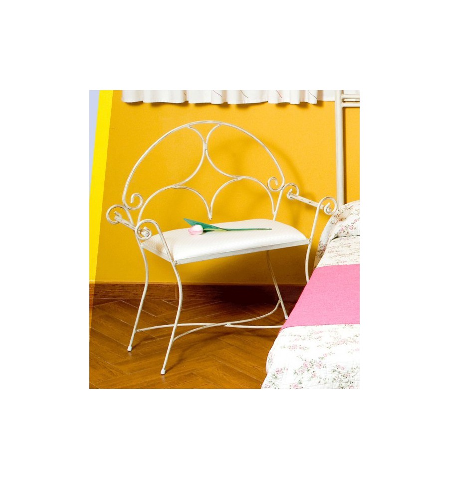 Rustikale schmiedeeiserne Schlafzimmerbank Roma