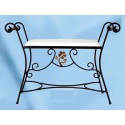 Banqueta de ferro forjado para quarto Flor