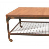 mesa de centro industrial con ruedas