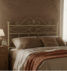 cabecero de forja con penacho