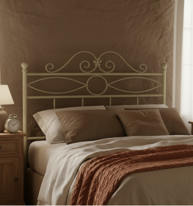 cabecero de forja con penacho