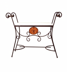 Banqueta de forja para dormitorio Arcos