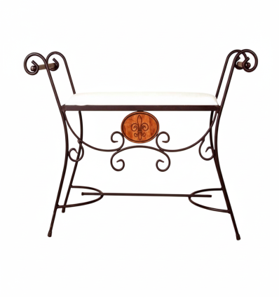 Banqueta de forja para dormitorio Arcos