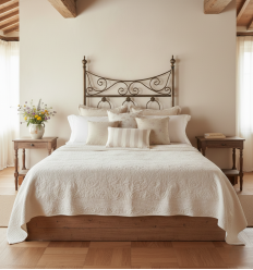 cabecero de forja rustico cobre