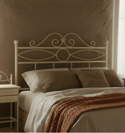 cabecero de forja con penacho