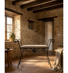 banqueta de forja para dormitorio isabel