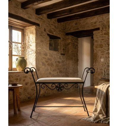 banqueta de forja para dormitorio isabel