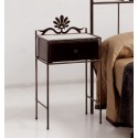 Mesita de noche de forja y madera Belén