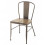 Silla de forja industrial Roma con asiento de madera