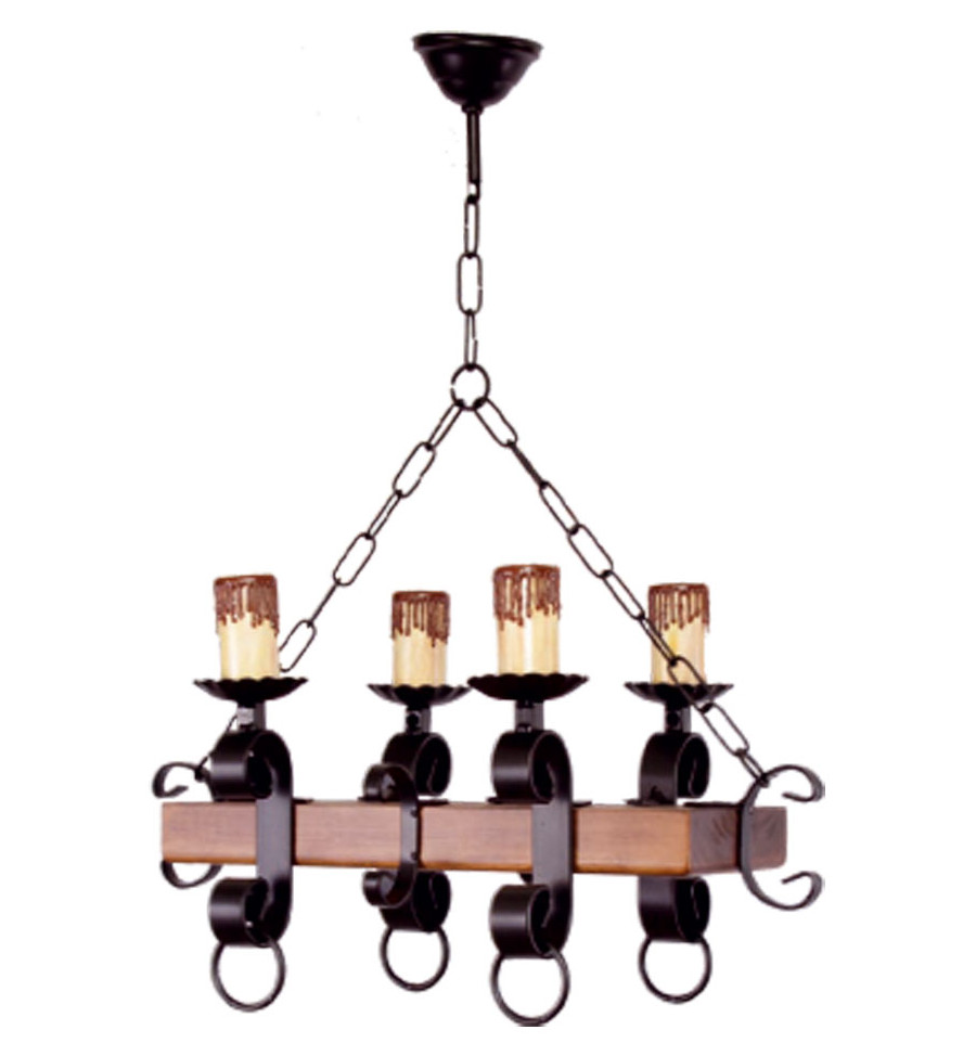 Rustikale Deckenleuchte aus Holz