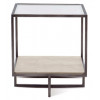 Mesa auxiliar cuadrada cristal madera