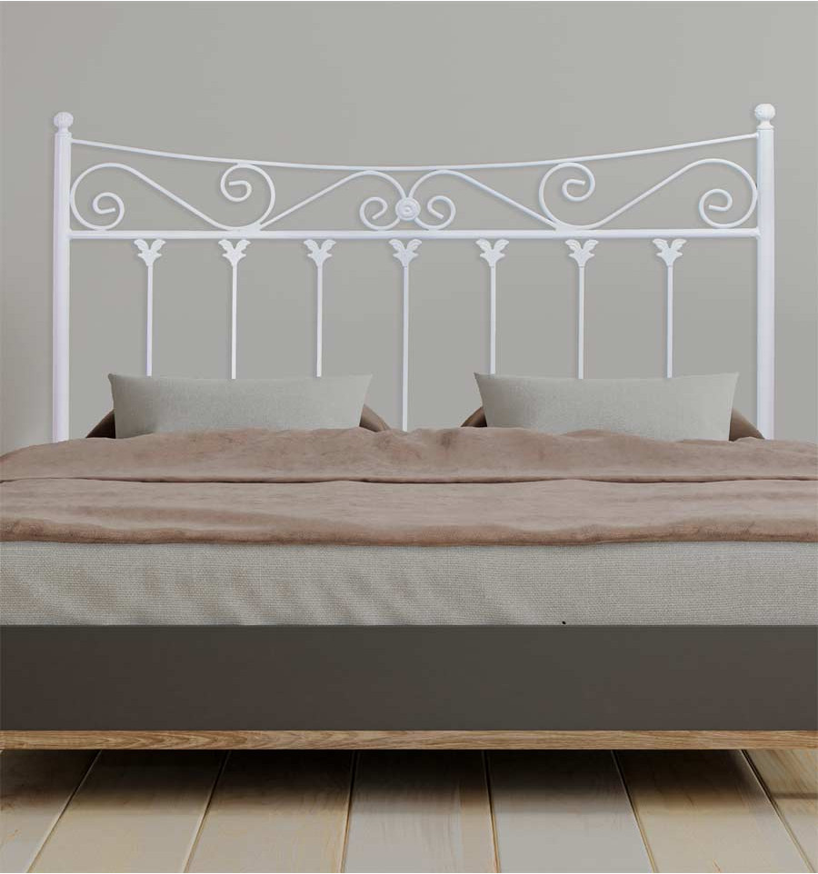 Genérico Cabecero de forja para Cama Modelo Salvador. para Cama de 150 cm.  Varios Tonos de Color. (Blanco con Pátina Oro) : .es: Hogar y cocina