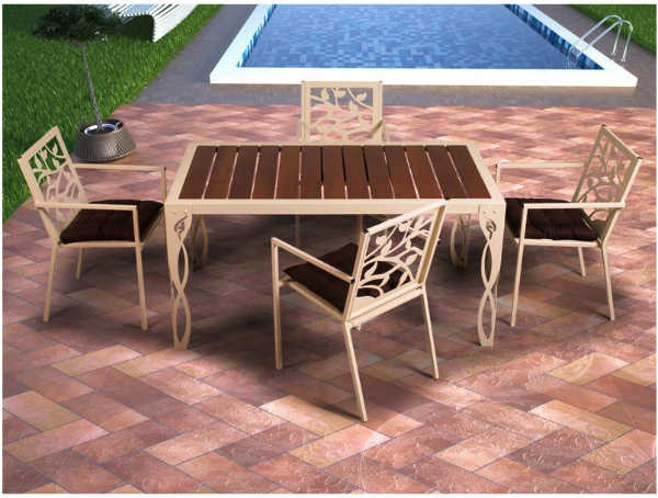 ▷ Mesa de aluminio para terraza