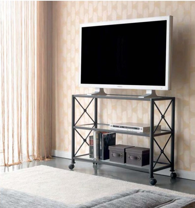 decoración minimalista - Mesa de forja tv Cruceta