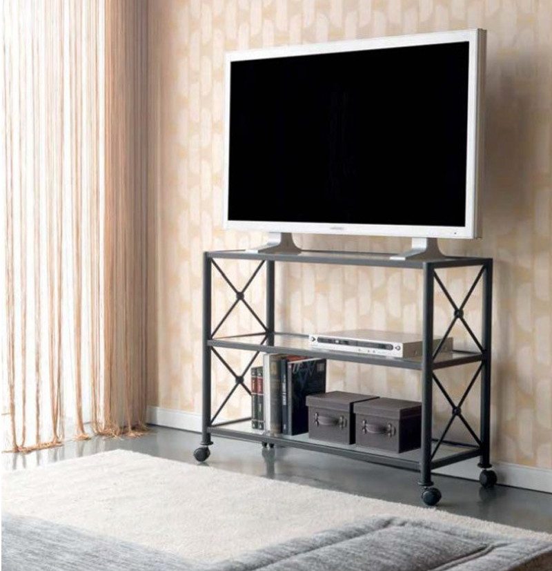 decoracion nordica low cost - Mesa de forja TV Cruceta