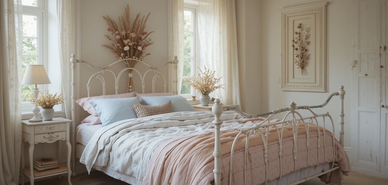 Cama de ferro branco