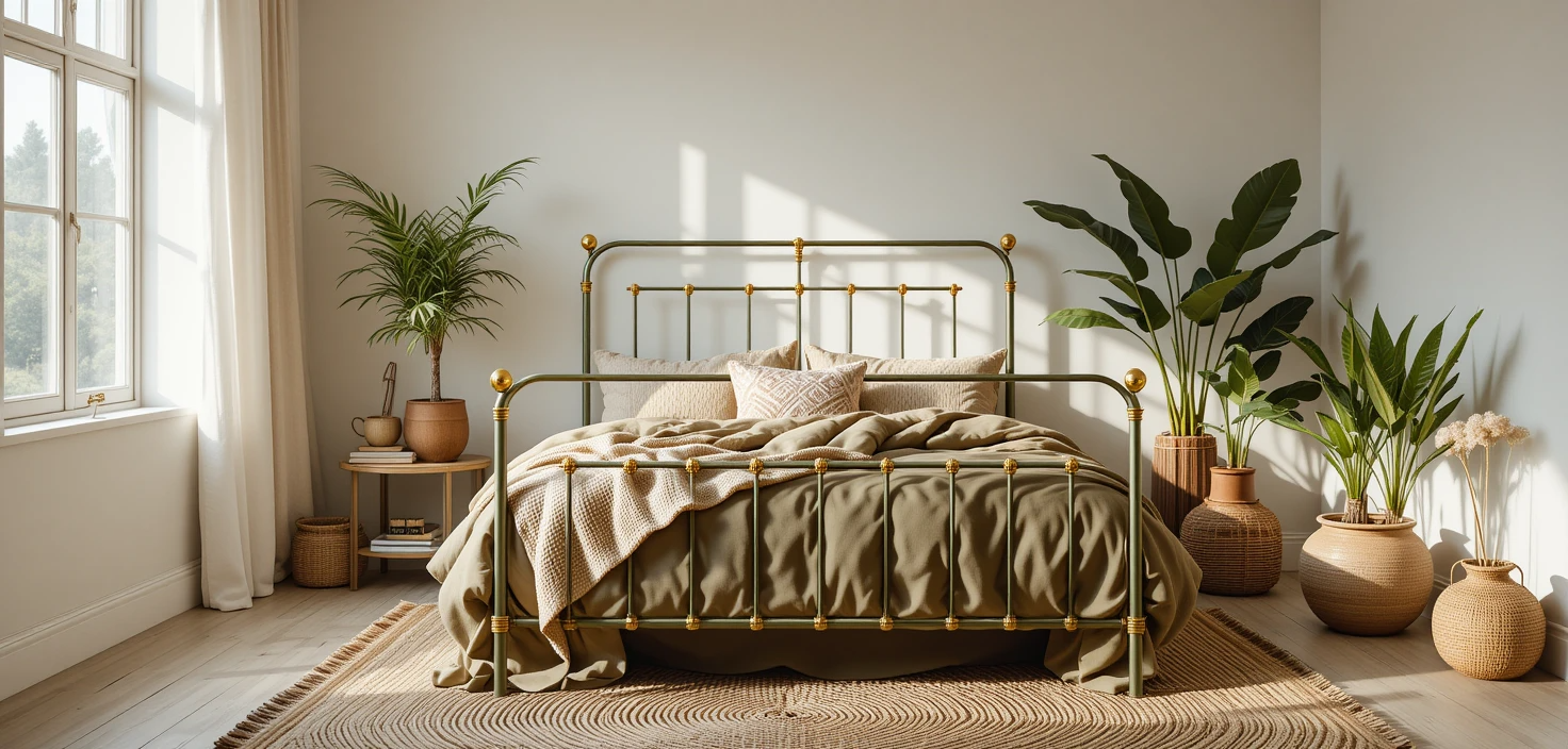 Cama verde-oliva