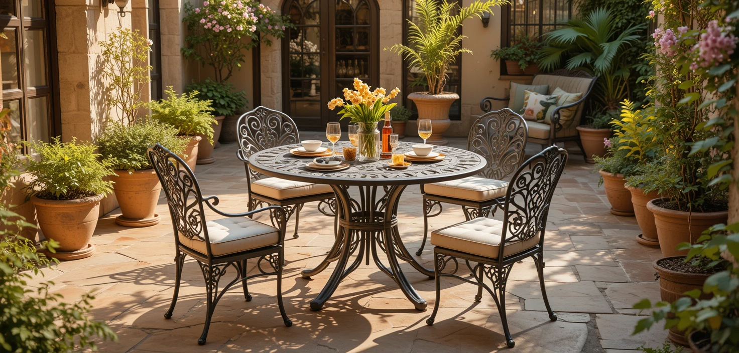 conjunto jardin mesa y sillas