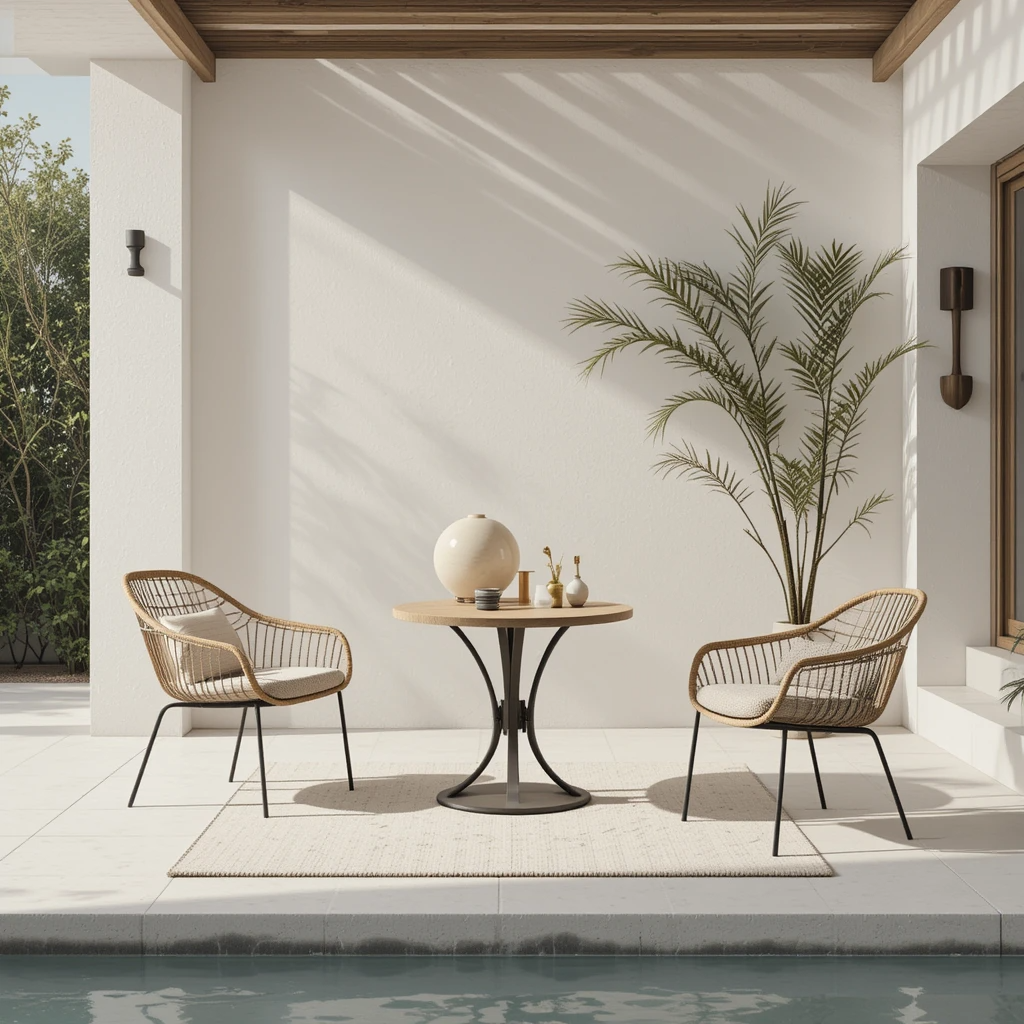 conjunto jardín mesa y sillas