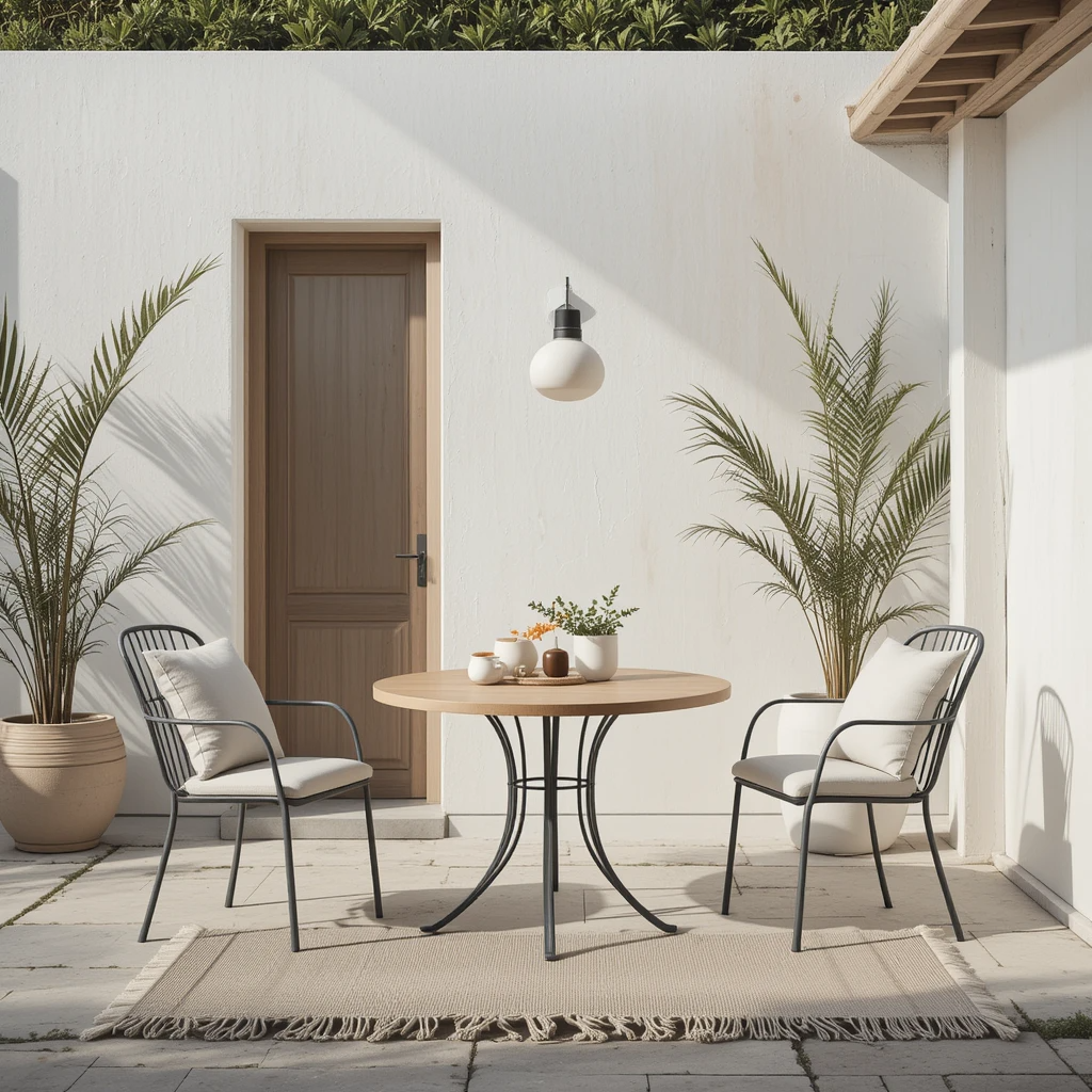 conjunto jardín mesa y sillas