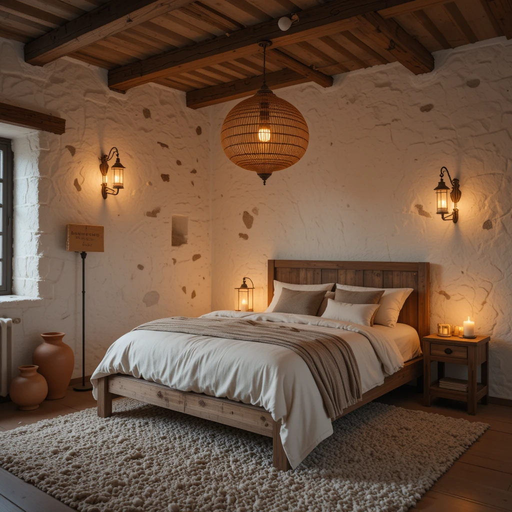Como iluminar um quarto rústico